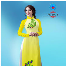 Load image into Gallery viewer, 1 Set - Ao Dai - Traditional Vietnamese Long Dress Collections with Pants - Silk 3D - All Size - Hoa Cuc