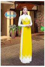 Load image into Gallery viewer, 1 Set - Ao Dai - Traditional Vietnamese Long Dress Collections with Pants - Silk 3D - All Size - Hoa Cuc