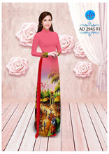 Load image into Gallery viewer, 1 Set - Ao Dai - Traditional Vietnamese Long Dress Collections with Pants - Silk 3D - All Size - Hoa Cuc
