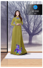 Load image into Gallery viewer, 1 Set - Ao Dai - Traditional Vietnamese Long Dress Collections with Pants - Silk 3D - All Size - Hoa Cuc