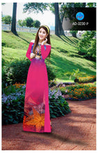 Load image into Gallery viewer, 1 Set - Ao Dai - Traditional Vietnamese Long Dress Collections with Pants - Silk 3D - All Size - Hoa Cuc