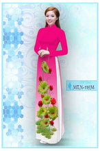 Load image into Gallery viewer, 1 Set - Ao Dai - Traditional Vietnamese Long Dress Collections with Pants - Silk 3D - All Size - Hoa Cuc