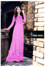 Load image into Gallery viewer, 1 Set - Ao Dai - Traditional Vietnamese Long Dress Collections with Pants - Silk 3D - All Size - Hoa Cuc