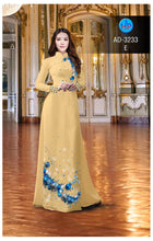 Load image into Gallery viewer, 1 Set - Ao Dai - Traditional Vietnamese Long Dress Collections with Pants - Silk 3D - All Size - Hoa Cuc