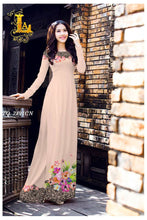 Load image into Gallery viewer, 1 Set - Ao Dai - Traditional Vietnamese Long Dress Collections with Pants - Silk 3D - All Size - Hoa Cuc