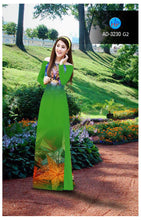 Load image into Gallery viewer, 1 Set - Ao Dai - Traditional Vietnamese Long Dress Collections with Pants - Silk 3D - All Size - Hoa Cuc