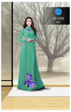 Load image into Gallery viewer, 1 Set - Ao Dai - Traditional Vietnamese Long Dress Collections with Pants - Silk 3D - All Size - Hoa Cuc