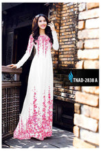 Load image into Gallery viewer, 1 Set - Ao Dai - Traditional Vietnamese Long Dress Collections with Pants - Silk 3D - All Size - Hoa Cuc
