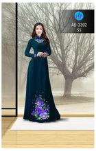 Load image into Gallery viewer, 1 Set - Ao Dai - Traditional Vietnamese Long Dress Collections with Pants - Silk 3D - All Size - Hoa Cuc
