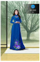 Load image into Gallery viewer, 1 Set - Ao Dai - Traditional Vietnamese Long Dress Collections with Pants - Silk 3D - All Size - Hoa Cuc