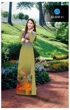 Load image into Gallery viewer, 1 Set - Ao Dai - Traditional Vietnamese Long Dress Collections with Pants - Silk 3D - All Size - Hoa Cuc