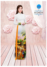 Load image into Gallery viewer, 1 Set - Ao Dai - Traditional Vietnamese Long Dress Collections with Pants - Silk 3D - All Size - Hoa Cuc