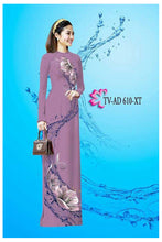 Load image into Gallery viewer, 1 Set - Ao Dai - Traditional Vietnamese Long Dress Collections with Pants - Silk 3D - All Size - Hoa Cuc