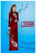Load image into Gallery viewer, 1 Set - Ao Dai - Traditional Vietnamese Long Dress Collections with Pants - Silk 3D - All Size - Hoa Cuc