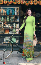Load image into Gallery viewer, Copy of 01 Set - Ao Dai - Traditional Vietnamese Long Dress Collections with Pants - Silk 3D - All Size