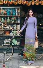Load image into Gallery viewer, Copy of 01 Set - Ao Dai - Traditional Vietnamese Long Dress Collections with Pants - Silk 3D - All Size
