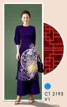 Load image into Gallery viewer, 1 Set - Ao Dai - Traditional Vietnamese Long Dress Collections with Pants - Silk 3D - All Size