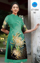 Load image into Gallery viewer, 1 Set - Ao Dai - Traditional Vietnamese Long Dress Collections with Pants - Silk 3D - All Size - Hoa Cuc