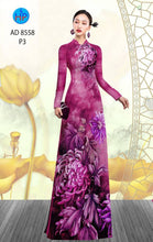 Load image into Gallery viewer, 1 Set - Ao Dai - Traditional Vietnamese Long Dress Collections with Pants - Silk 3D - All Size - Hoa Cuc