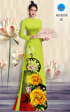 Load image into Gallery viewer, 1 Set - Ao Dai - Traditional Vietnamese Long Dress Collections with Pants - Silk 3D - All Size - Hoa Cuc