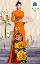 Load image into Gallery viewer, 1 Set - Ao Dai - Traditional Vietnamese Long Dress Collections with Pants - Silk 3D - All Size - Hoa Cuc