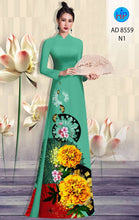Load image into Gallery viewer, 1 Set - Ao Dai - Traditional Vietnamese Long Dress Collections with Pants - Silk 3D - All Size - Hoa Cuc