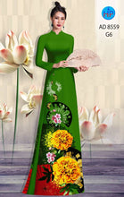 Load image into Gallery viewer, 1 Set - Ao Dai - Traditional Vietnamese Long Dress Collections with Pants - Silk 3D - All Size - Hoa Cuc