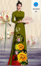 Load image into Gallery viewer, 1 Set - Ao Dai - Traditional Vietnamese Long Dress Collections with Pants - Silk 3D - All Size - Hoa Cuc
