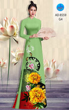 Load image into Gallery viewer, 1 Set - Ao Dai - Traditional Vietnamese Long Dress Collections with Pants - Silk 3D - All Size - Hoa Cuc