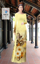 Load image into Gallery viewer, 1 Set - Ao Dai - Traditional Vietnamese Long Dress Collections with Pants - Silk 3D - All Size - Hoa Cuc