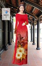 Load image into Gallery viewer, 1 Set - Ao Dai - Traditional Vietnamese Long Dress Collections with Pants - Silk 3D - All Size - Hoa Cuc