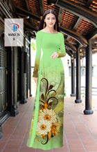 Load image into Gallery viewer, 1 Set - Ao Dai - Traditional Vietnamese Long Dress Collections with Pants - Silk 3D - All Size - Hoa Cuc