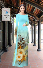 Load image into Gallery viewer, 1 Set - Ao Dai - Traditional Vietnamese Long Dress Collections with Pants - Silk 3D - All Size - Hoa Cuc