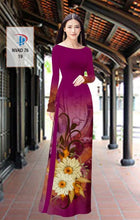 Load image into Gallery viewer, 1 Set - Ao Dai - Traditional Vietnamese Long Dress Collections with Pants - Silk 3D - All Size - Hoa Cuc