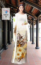Load image into Gallery viewer, 1 Set - Ao Dai - Traditional Vietnamese Long Dress Collections with Pants - Silk 3D - All Size - Hoa Cuc