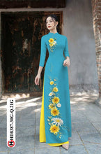 Load image into Gallery viewer, 1 Set - Ao Dai - Traditional Vietnamese Long Dress Collections with Pants - Silk 3D - All Size - Hoa Cuc