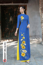 Load image into Gallery viewer, 1 Set - Ao Dai - Traditional Vietnamese Long Dress Collections with Pants - Silk 3D - All Size - Hoa Cuc