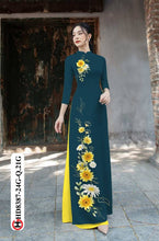Load image into Gallery viewer, 1 Set - Ao Dai - Traditional Vietnamese Long Dress Collections with Pants - Silk 3D - All Size - Hoa Cuc