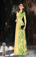 Load image into Gallery viewer, 1 Set - Ao Dai - Traditional Vietnamese Long Dress Collections with Pants - Silk 3D - All Size - Hoa Cuc