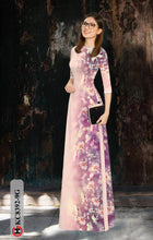 Load image into Gallery viewer, 1 Set - Ao Dai - Traditional Vietnamese Long Dress Collections with Pants - Silk 3D - All Size - Hoa Cuc