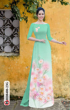 Load image into Gallery viewer, 1 Set - Ao Dai - Traditional Vietnamese Long Dress Collections with Pants - Silk 3D - All Size - Hoa Cuc