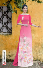 Load image into Gallery viewer, 1 Set - Ao Dai - Traditional Vietnamese Long Dress Collections with Pants - Silk 3D - All Size - Hoa Cuc
