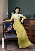 Load image into Gallery viewer, 1 Set - Ao Dai - Traditional Vietnamese Long Dress Collections with Pants - Silk 3D - All Size - Hoa Cuc