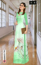Load image into Gallery viewer, 1 Set - Ao Dai - Traditional Vietnamese Long Dress Collections with Pants - Silk 3D - All Size - Hoa Cuc