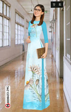 Load image into Gallery viewer, 1 Set - Ao Dai - Traditional Vietnamese Long Dress Collections with Pants - Silk 3D - All Size - Hoa Cuc