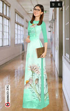 Load image into Gallery viewer, 1 Set - Ao Dai - Traditional Vietnamese Long Dress Collections with Pants - Silk 3D - All Size - Hoa Cuc