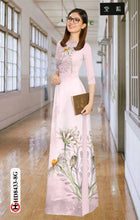 Load image into Gallery viewer, 1 Set - Ao Dai - Traditional Vietnamese Long Dress Collections with Pants - Silk 3D - All Size - Hoa Cuc