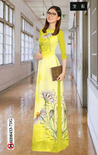 Load image into Gallery viewer, 1 Set - Ao Dai - Traditional Vietnamese Long Dress Collections with Pants - Silk 3D - All Size - Hoa Cuc