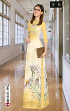 Load image into Gallery viewer, 1 Set - Ao Dai - Traditional Vietnamese Long Dress Collections with Pants - Silk 3D - All Size - Hoa Cuc