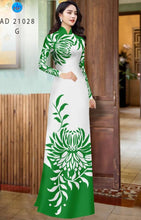 Load image into Gallery viewer, 1 Set - Ao Dai - Traditional Vietnamese Long Dress Collections with Pants - Silk 3D - All Size - Hoa Cuc